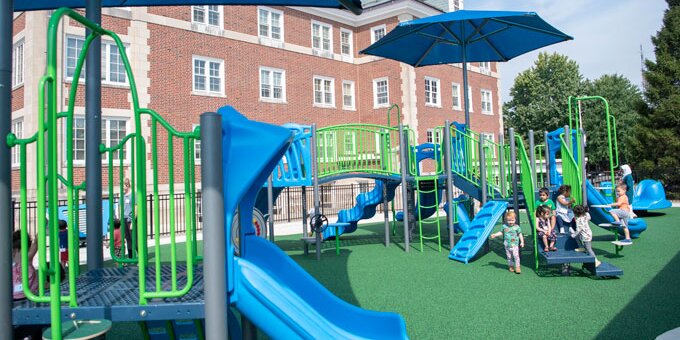 Children playing on the playground