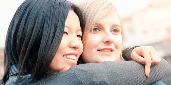 Couple embracing